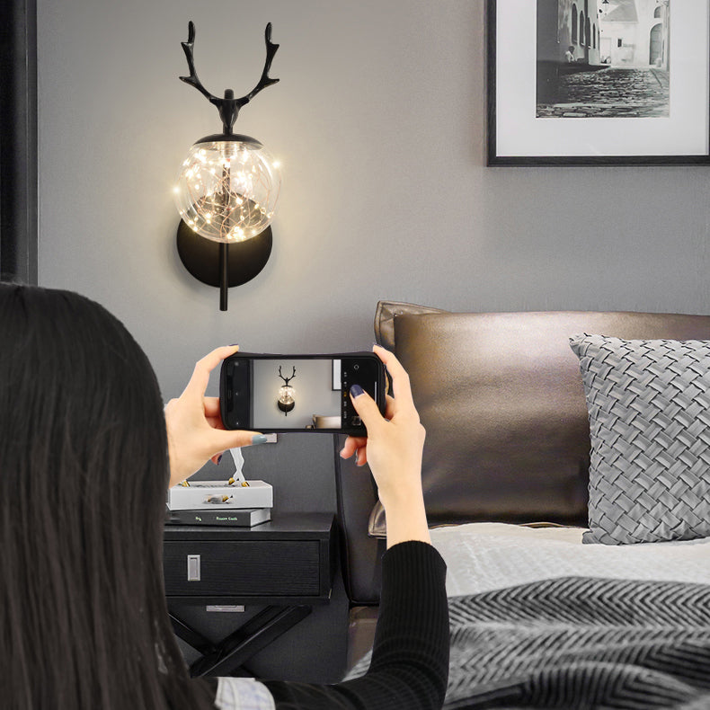 Nordic Modern Wall Mount Light Simple Glass Shade Wall Sconce Lamp Fixture for Living Room