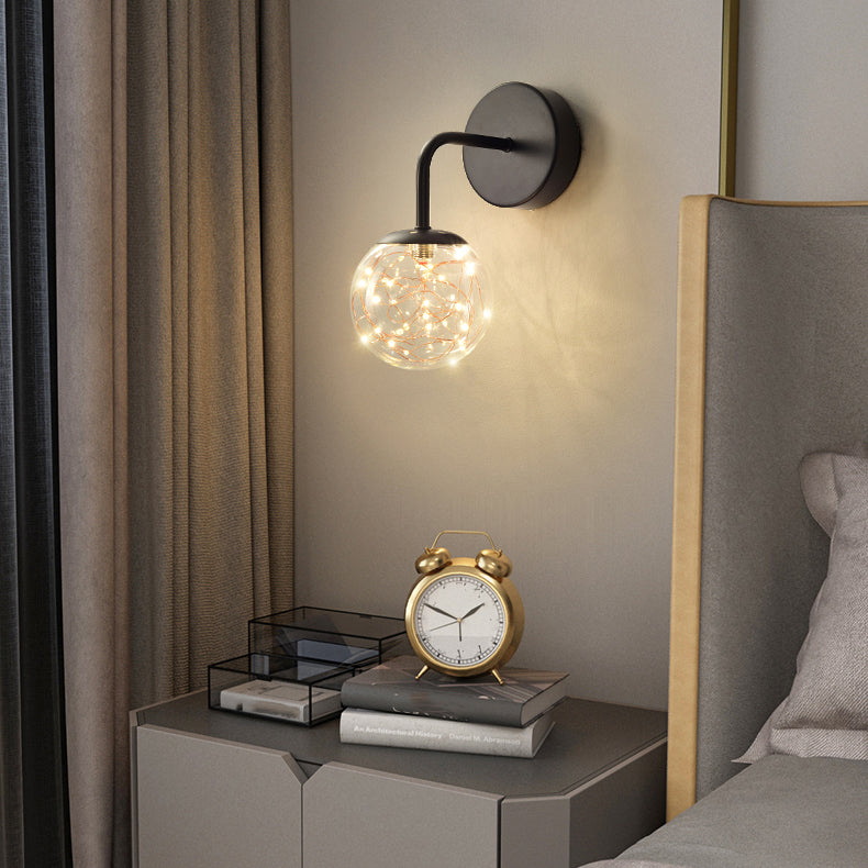 Nordic Modern Wall Mount Light Simple Glass Shade Wall Sconce Lamp Fixture for Living Room