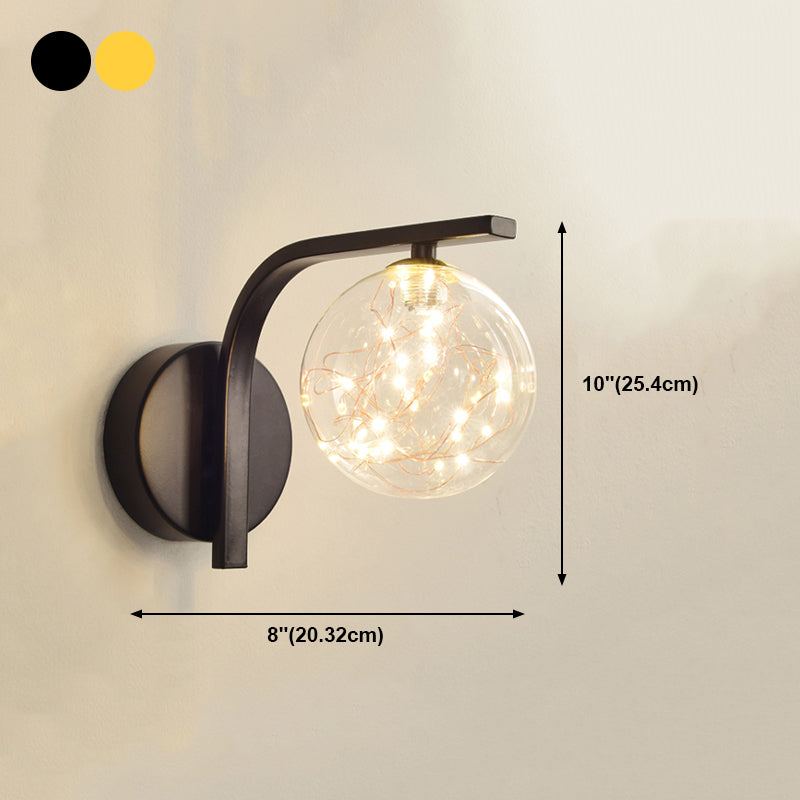 Nordic Modern Wall Mount Light Simple Glass Shade Wall Sconce Lamp Fixture for Living Room