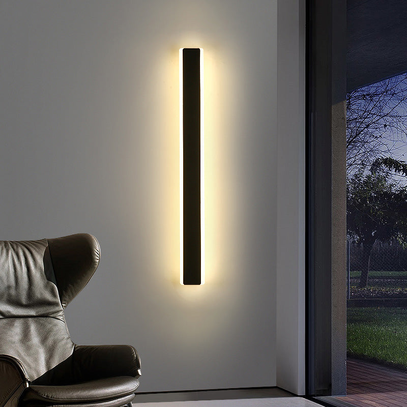 1-Light Modern Wall Sconce Straight LED Wall Light with Metal for Living Room