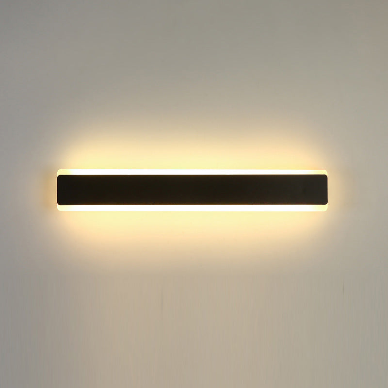 1-Light Modern Wall Sconce Straight LED Wall Light with Metal for Living Room