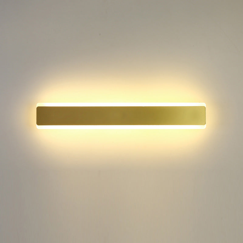 1-Light Modern Wall Sconce Straight LED Wall Light with Metal for Living Room