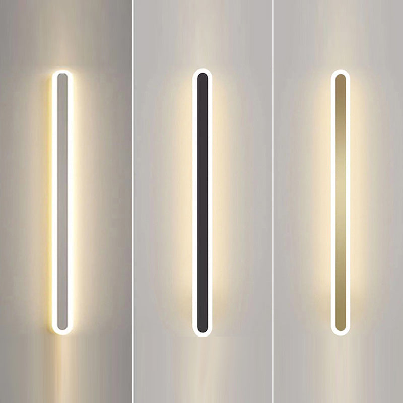 1-Light Modern Wall Sconce Straight LED Wall Light with Metal for Living Room
