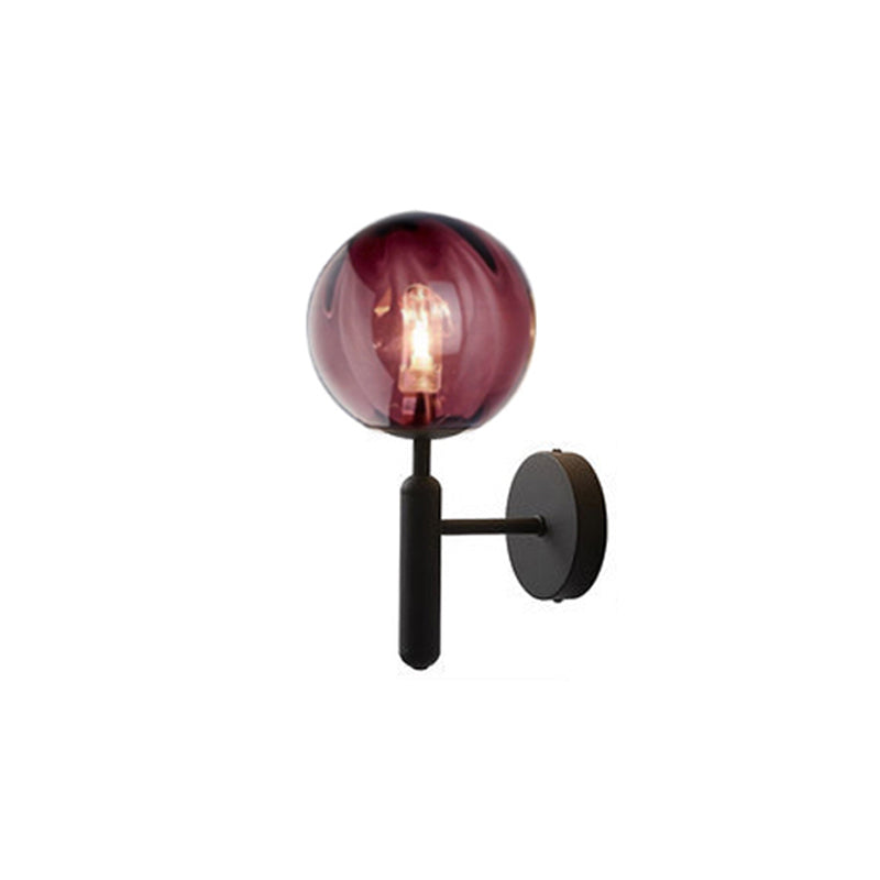 Nordische Wand montieren leichte moderne runde Glasschatten Wandleuchte für Wohnzimmer