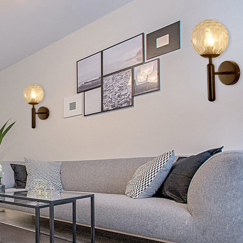 Nordische Wand montieren leichte moderne runde Glasschatten Wandleuchte für Wohnzimmer