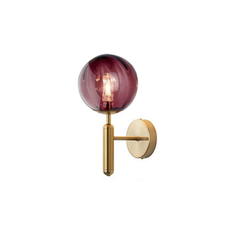 Nordische Wand montieren leichte moderne runde Glasschatten Wandleuchte für Wohnzimmer