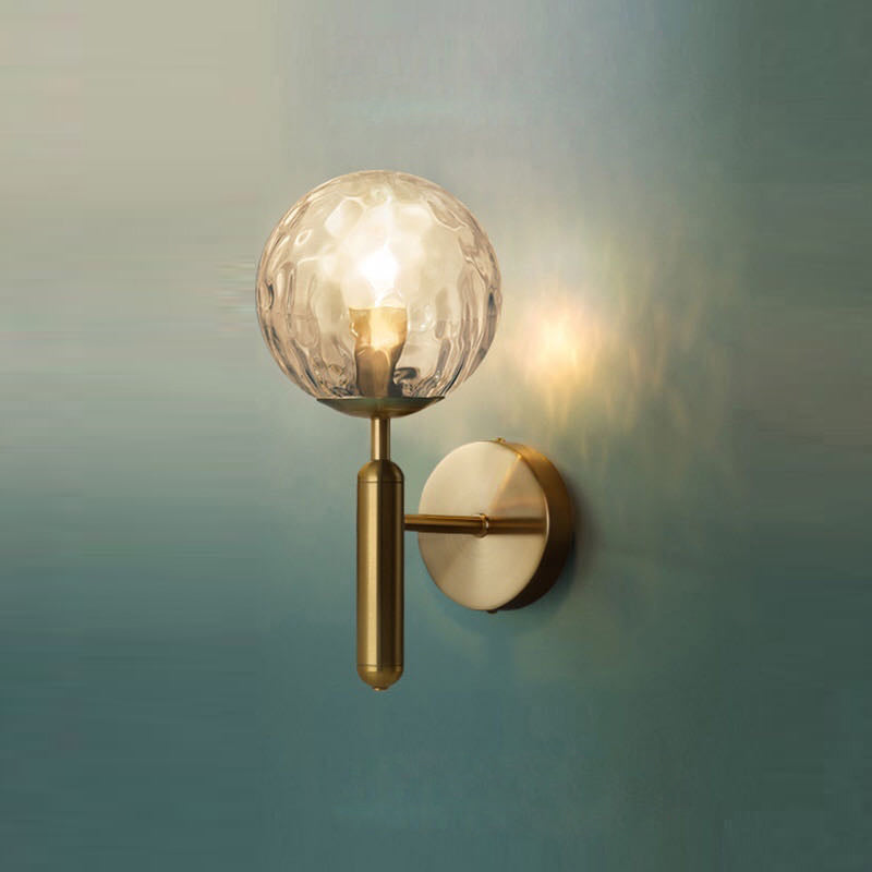 Nordische Wand montieren leichte moderne runde Glasschatten Wandleuchte für Wohnzimmer