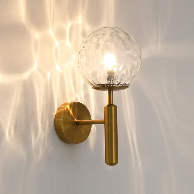 Nordische Wand montieren leichte moderne runde Glasschatten Wandleuchte für Wohnzimmer