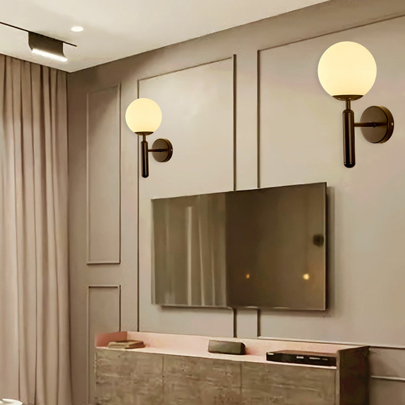 Nordische Wand montieren leichte moderne runde Glasschatten Wandleuchte für Wohnzimmer