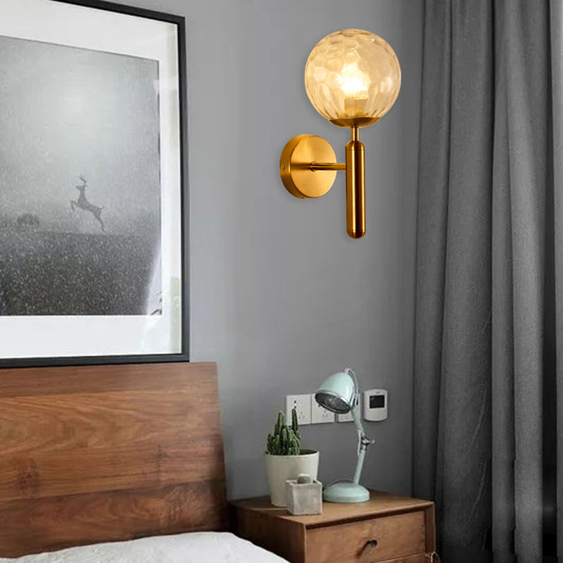 Nordische Wand montieren leichte moderne runde Glasschatten Wandleuchte für Wohnzimmer