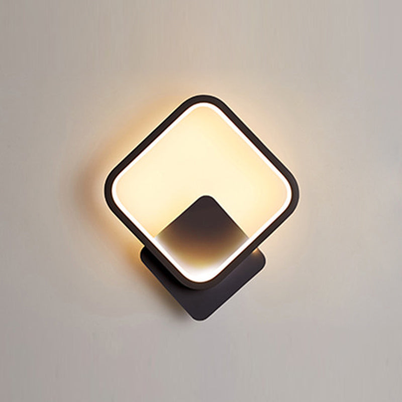 1-Light Modern Wall Sconce Geometric LED Wall Light with Metal for Living Room