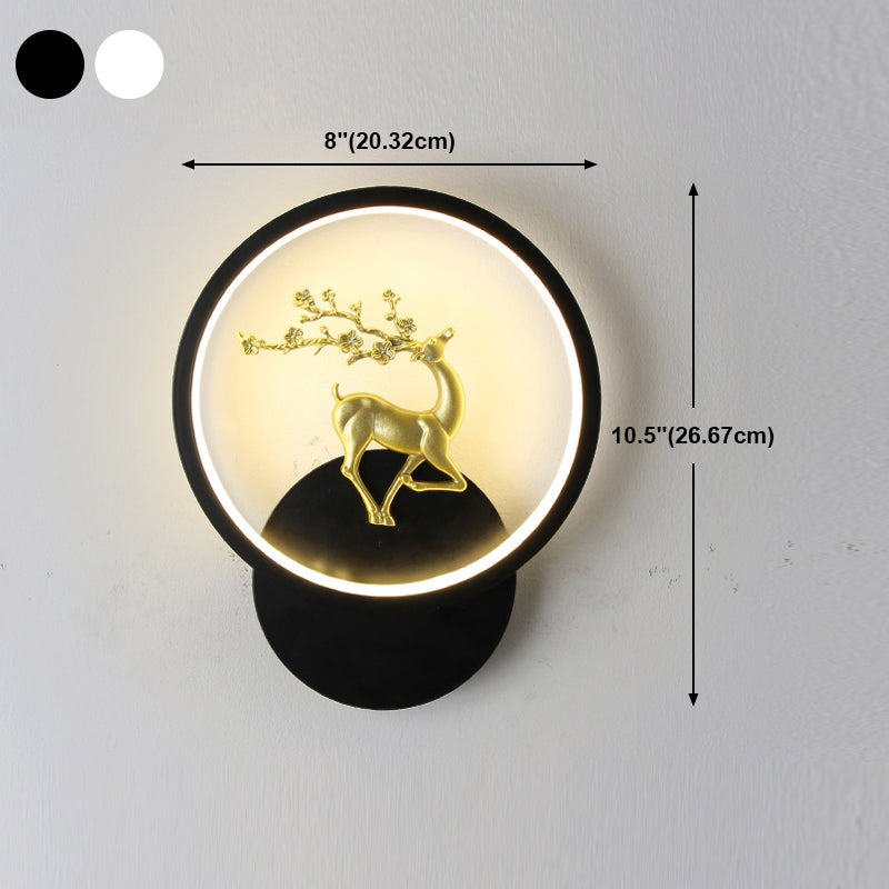 1-Light Modern Wall Sconce Geometric LED Wall Light with Metal for Living Room