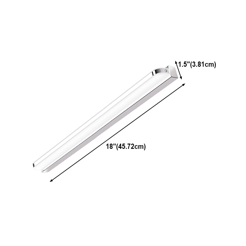 Silber moderne einfache Spiegel leichte nordische Metall -LED -Spiegel Lampenlampe für Badezimmer