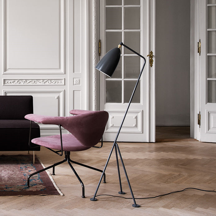 Macaron Tripod Floor Lamp Metal 1-Light Living Room Floor Light with Swivel Shade