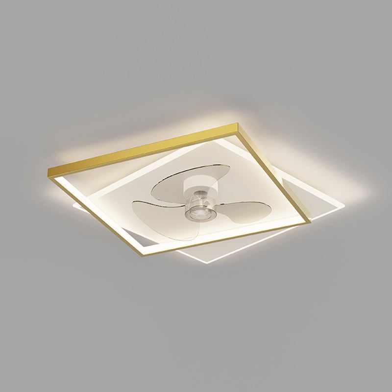 Lampada a ventola a soffitto in metallo in stile semplice con lama a ventola ABS