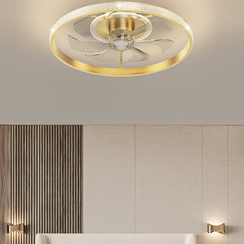 Lampada a ventola a soffitto in metallo in stile semplice con lama a ventola ABS