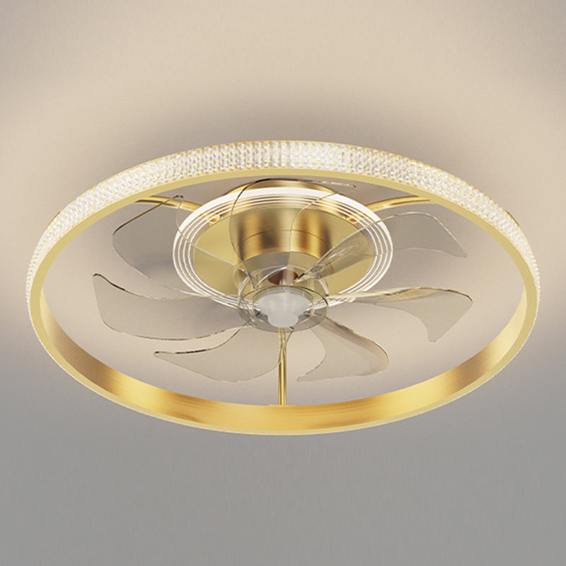 Lampada a ventola a soffitto in metallo in stile semplice con lama a ventola ABS