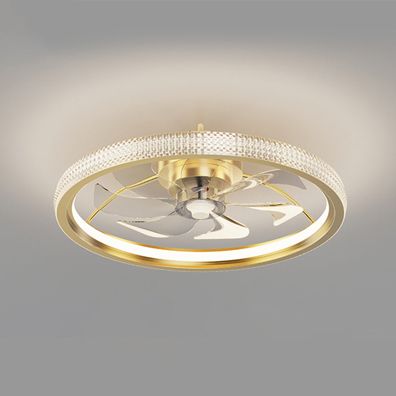 Lampada a ventola a soffitto in metallo in stile semplice con lama a ventola ABS
