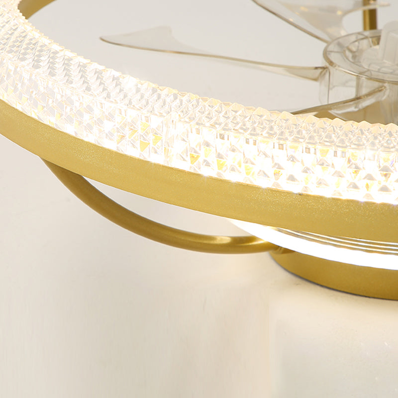 Lampada a ventola a soffitto in metallo in stile semplice con lama a ventola ABS