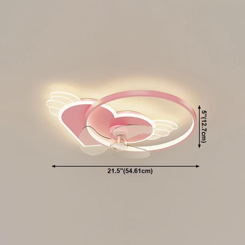 Lampada a ventola a soffitto in metallo in stile semplice con lama a ventola ABS