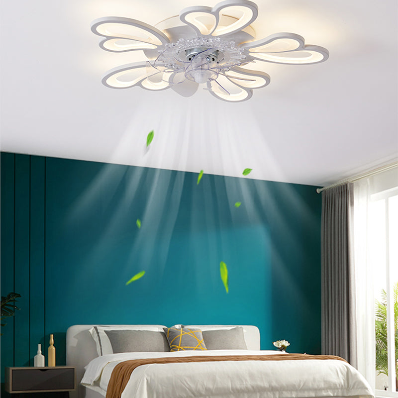 Luce a ventola del soffitto in metallo nordico illuminazione a filo a filo multipla con lama della ventola di plastica