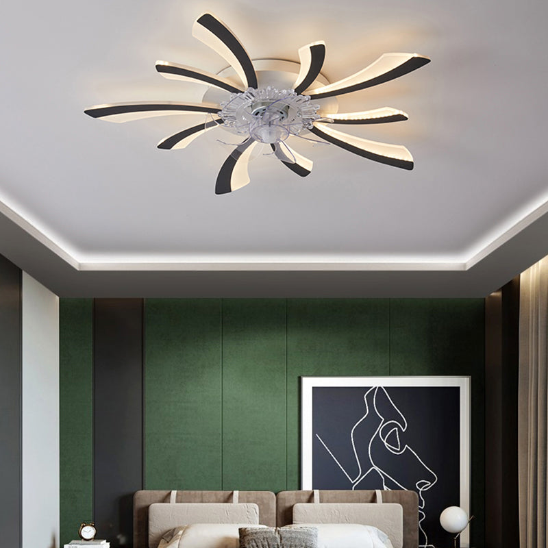 Luce a ventola del soffitto in metallo nordico illuminazione a filo a filo multipla con lama della ventola di plastica