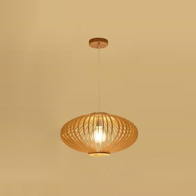 Éclairage suspendu de style contemporain avec une teinte en bois avec une teinte en bois