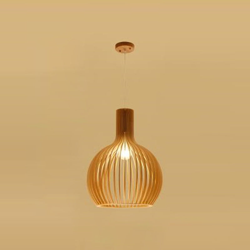 Éclairage suspendu de style contemporain avec une teinte en bois avec une teinte en bois