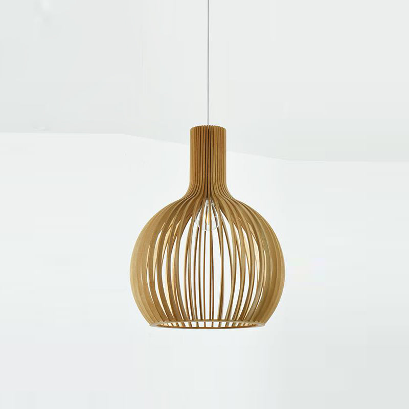 Éclairage suspendu de style contemporain avec une teinte en bois avec une teinte en bois