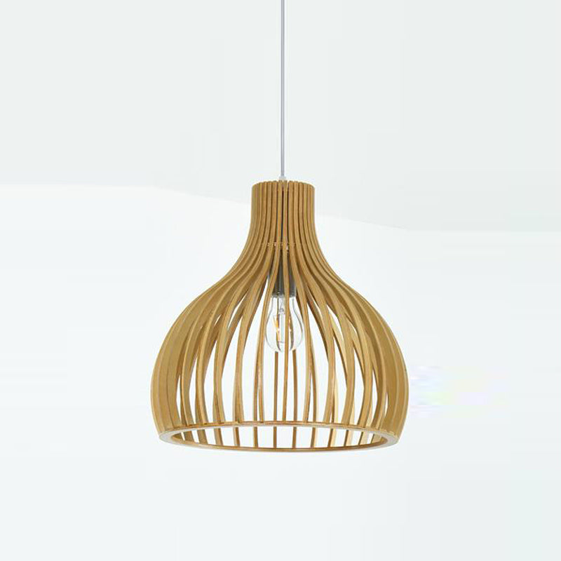 Éclairage suspendu de style contemporain avec une teinte en bois avec une teinte en bois