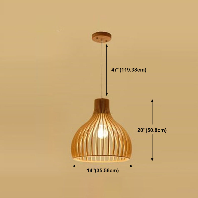 Éclairage suspendu de style contemporain avec une teinte en bois avec une teinte en bois