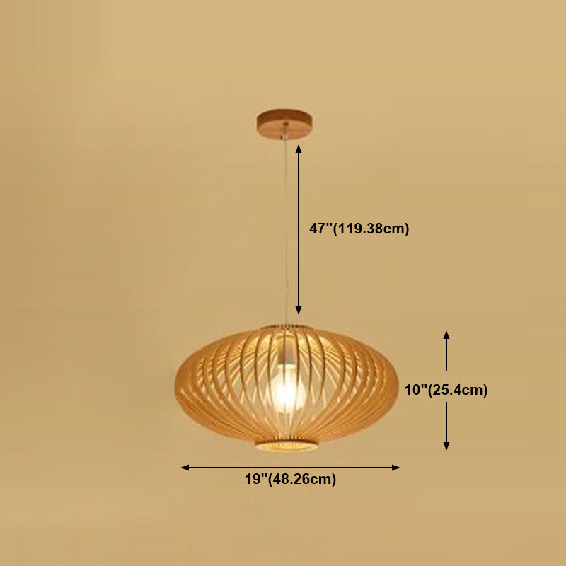 Éclairage suspendu de style contemporain avec une teinte en bois avec une teinte en bois