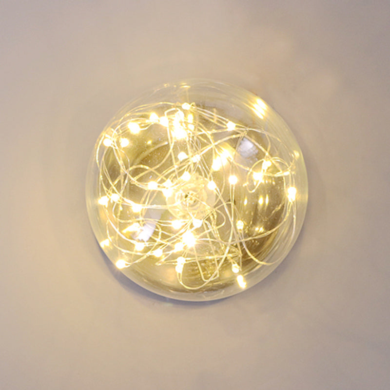 Plafonnier en forme de boule, style moderne et simple, en verre, 1 lumière, montage encastré, pour allée de balcon