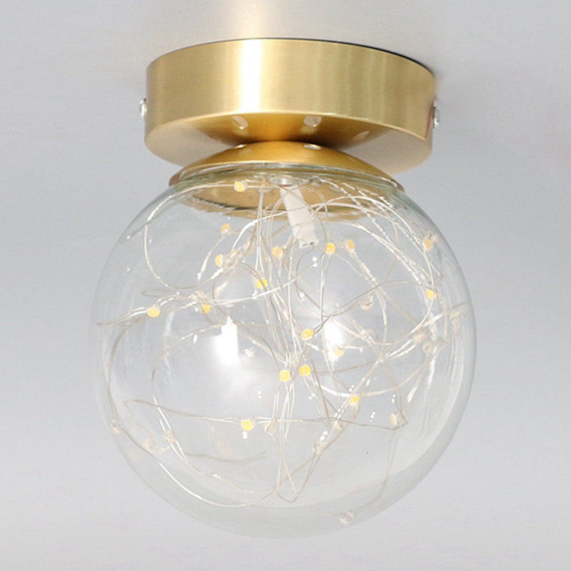 Plafonnier en forme de boule, style moderne et simple, en verre, 1 lumière, montage encastré, pour allée de balcon