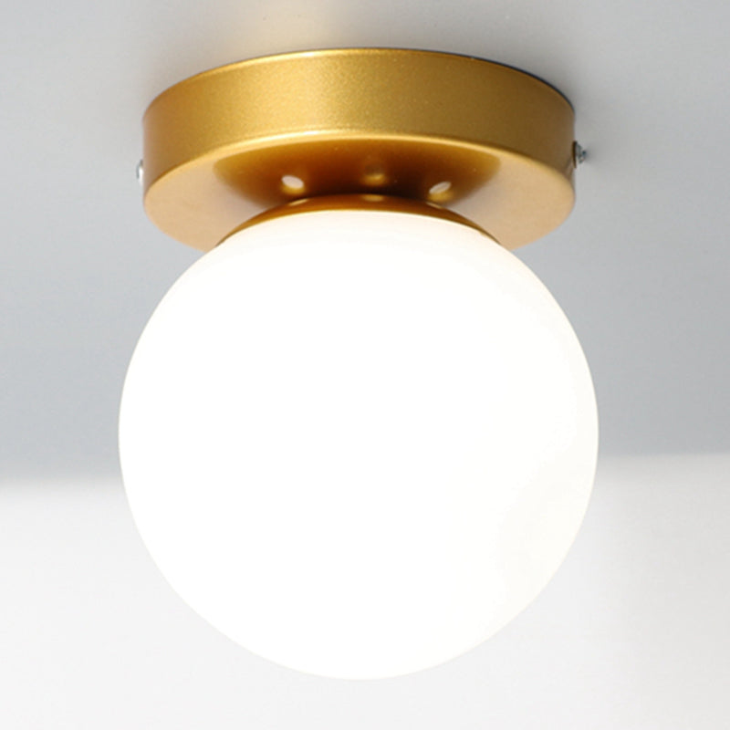 Plafonnier en forme de boule, style moderne et simple, en verre, 1 lumière, montage encastré, pour allée de balcon
