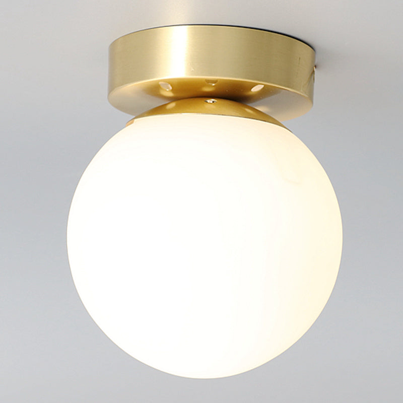 Plafonnier en forme de boule, style moderne et simple, en verre, 1 lumière, montage encastré, pour allée de balcon