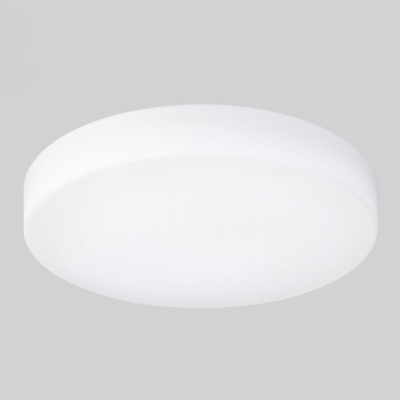 Round Shape Ceiling Lamp Modern Simple Style Iron 1 Light Flush Mount with Glass Lampshade for Aisle