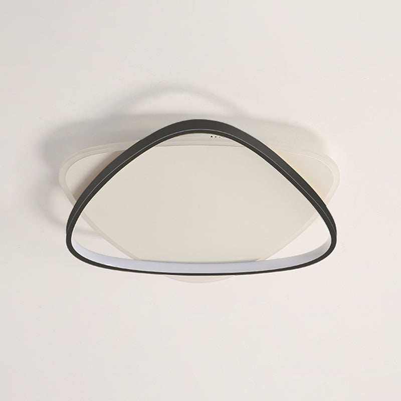 Plafonnier LED noir et blanc de style moderne, plafonnier géométrique en fer avec abat-jour en acrylique