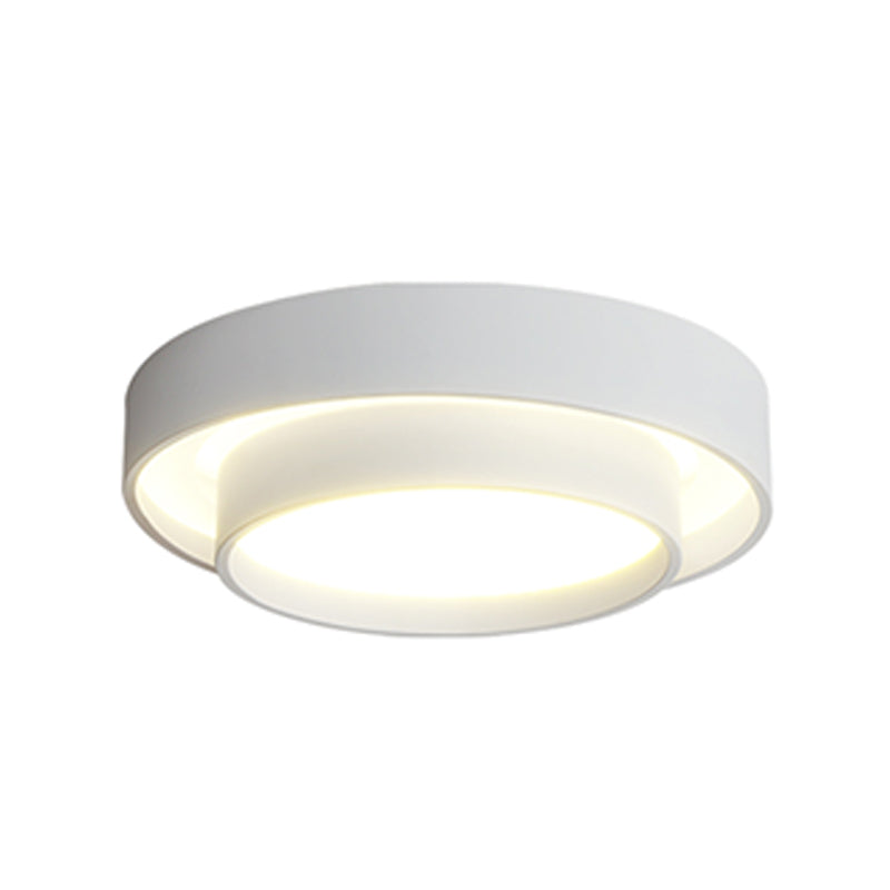 Modern Minimalist LED Ceiling Fixture Plastic Circular Flush Mount with Acrylic Shade