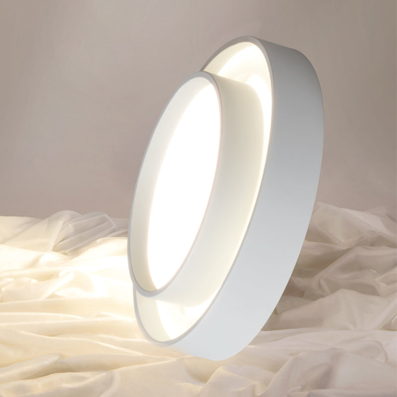 Modern Minimalist LED Ceiling Fixture Plastic Circular Flush Mount with Acrylic Shade