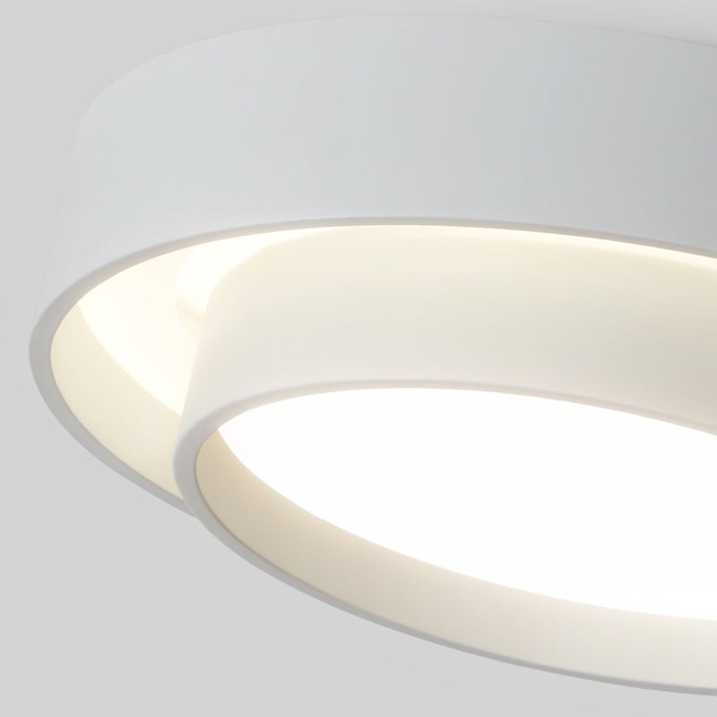 Modern Minimalist LED Ceiling Fixture Plastic Circular Flush Mount with Acrylic Shade