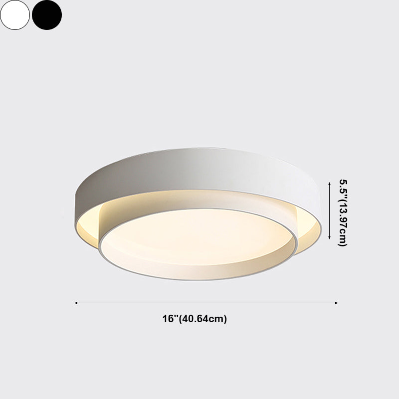 Modern Minimalist LED Ceiling Fixture Plastic Circular Flush Mount with Acrylic Shade