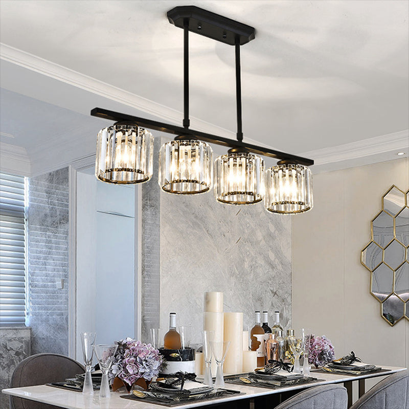 Luminaires de l'île contemporaine Crystal Cylinder Island Lights