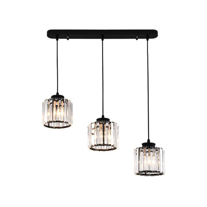 Contemporary Island Light Fixtures Crystal Cylinder Island Lights