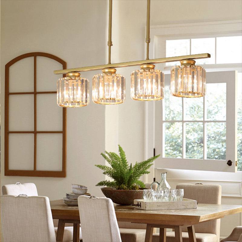 Luminaires de l'île contemporaine Crystal Cylinder Island Lights