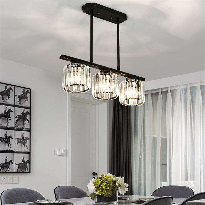 Luminaires de l'île contemporaine Crystal Cylinder Island Lights