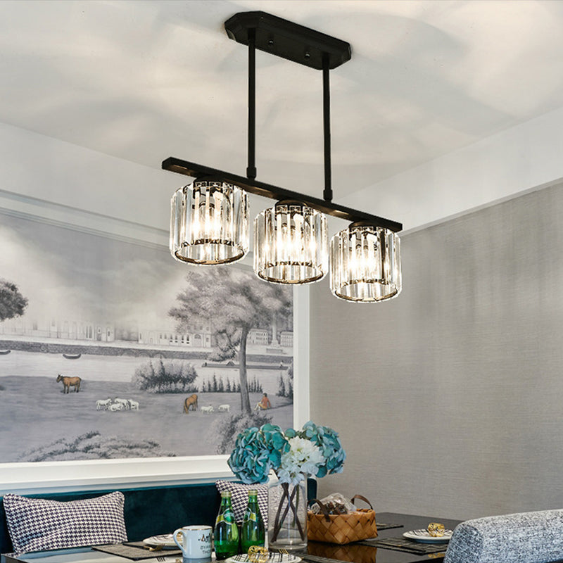 Luminaires de l'île contemporaine Crystal Cylinder Island Lights