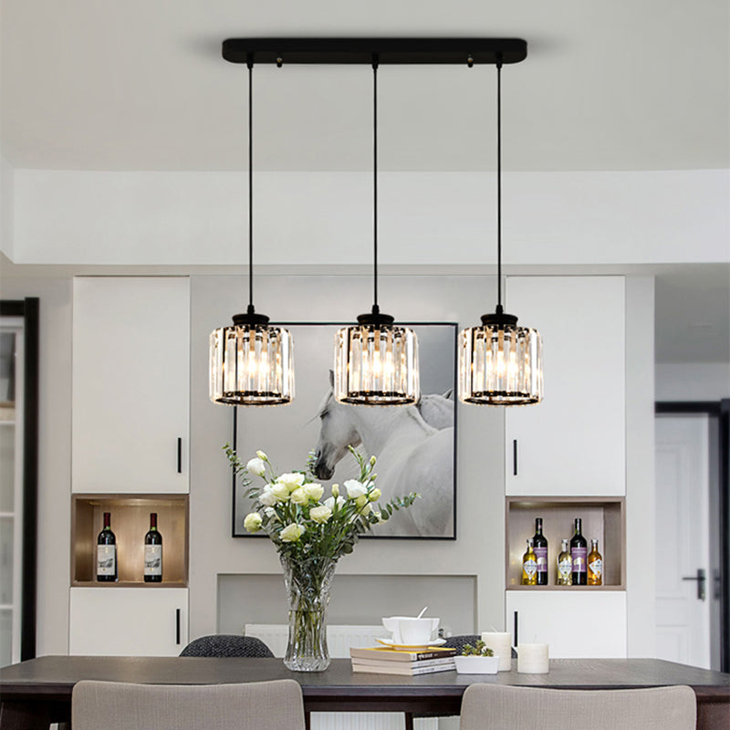 Luminaires de l'île contemporaine Crystal Cylinder Island Lights