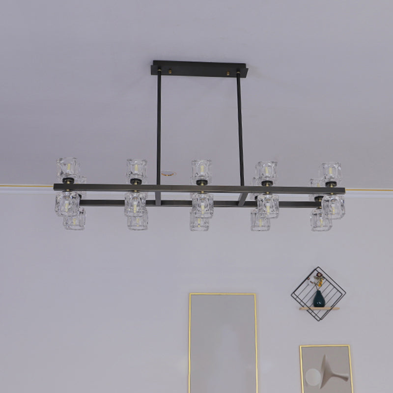 Luminaire de l'île contemporaine Crystal Cube Island Lights for Kitchen