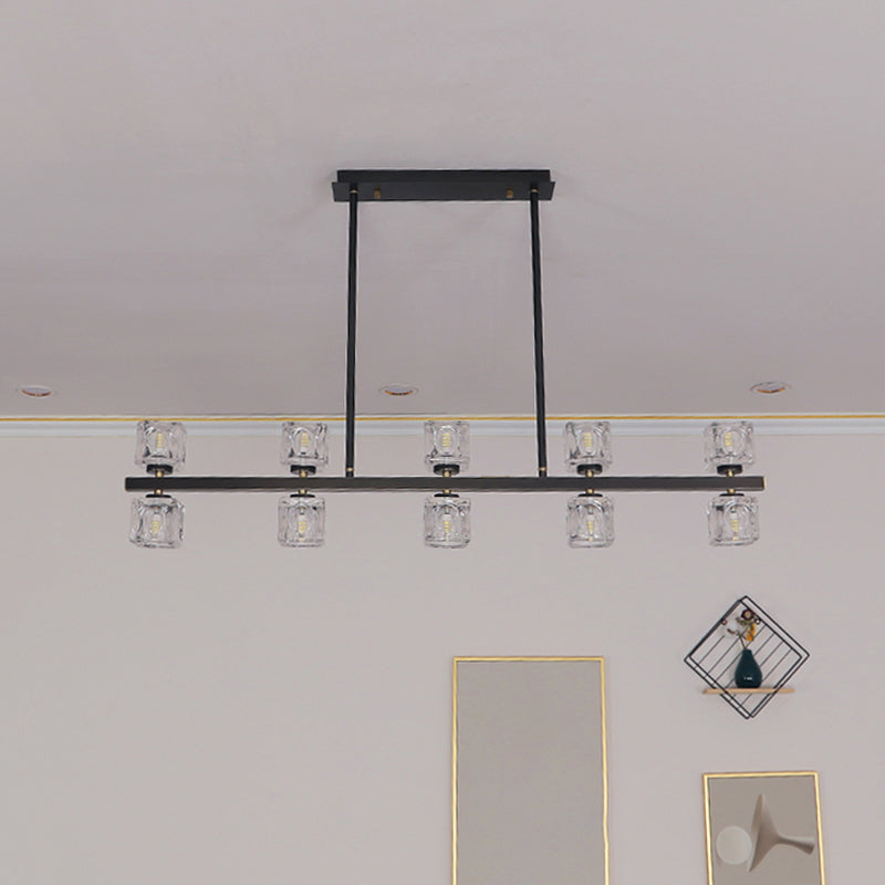 Luminaire de l'île contemporaine Crystal Cube Island Lights for Kitchen